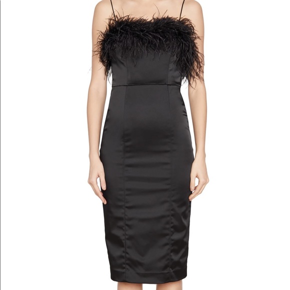 Lilya Feather Trim Satin Dress VERONICA BEARD - Picture 3 of 10